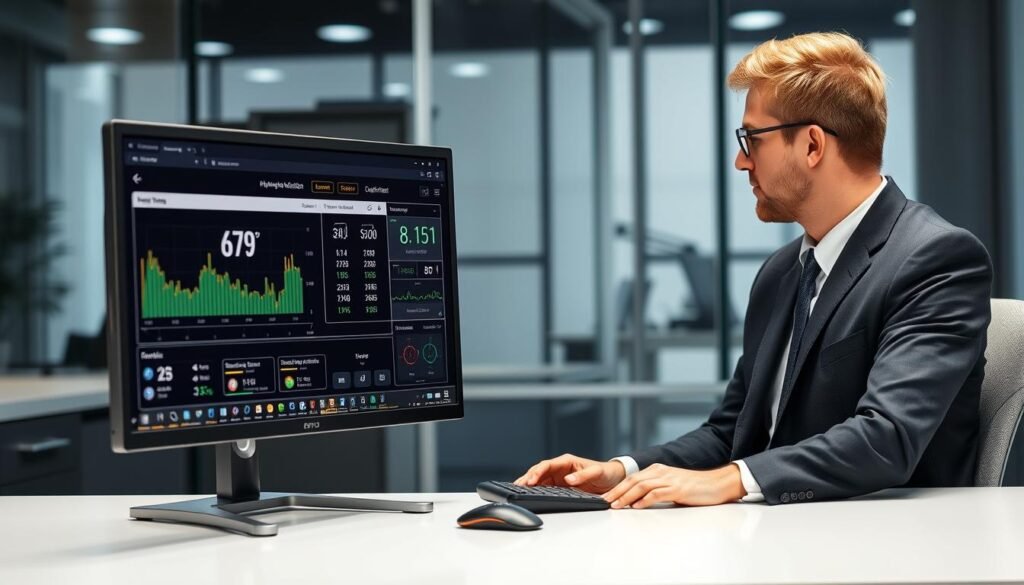 Gambar HWMonitor sedang digunakan untuk memantau suhu GPU