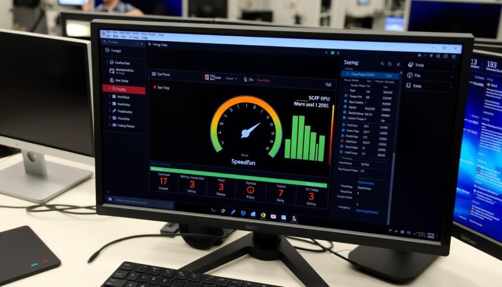 Gambar Speedfan sedang digunakan untuk memantau suhu GPU