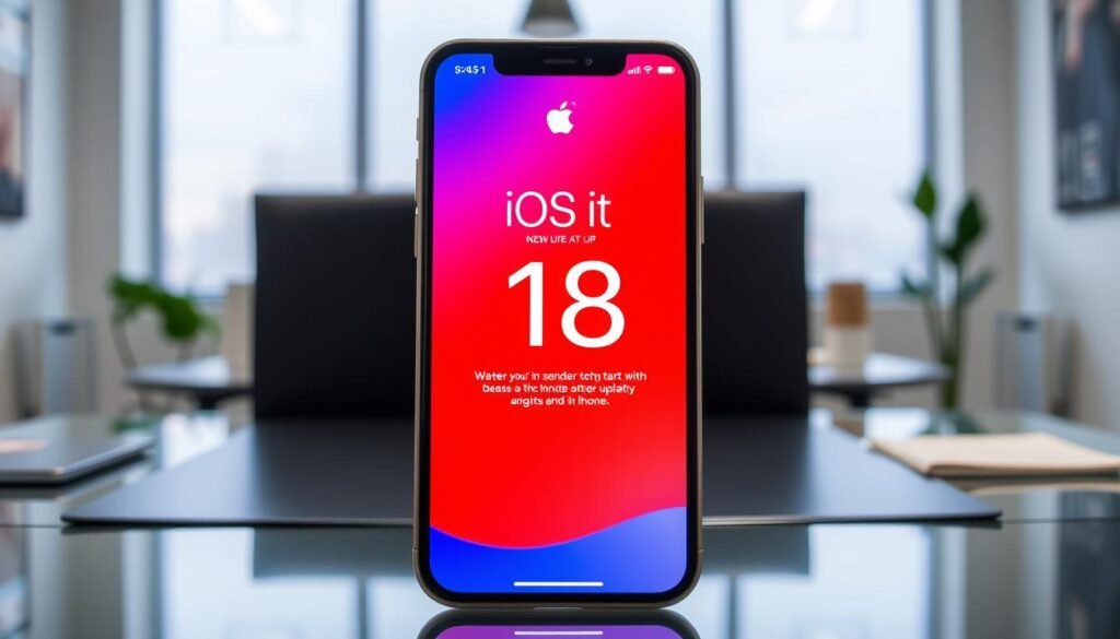 Image of iPhone with iOS 18 update screen